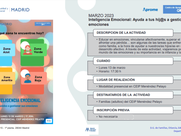 Charla sobre Inteligencia Emocional: Ayuda a tus hijos/as a gestionar sus emociones