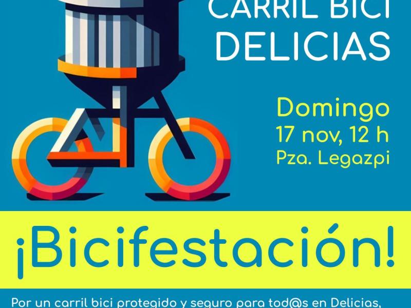 Bicifestación por un carril bici seguro en el Paseo de las Delicias